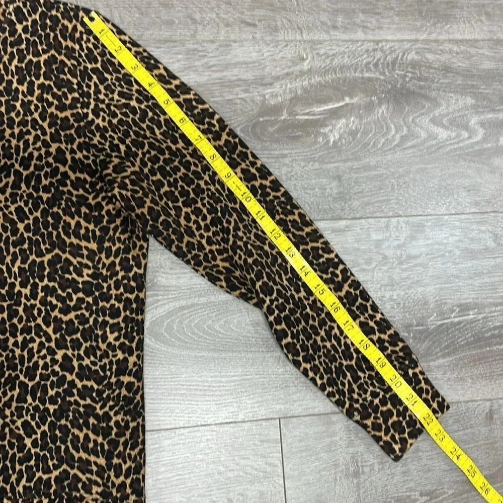 NWOT J. Crew Leopard Print Crewneck Raglan Sleeve Sweatshirt XS